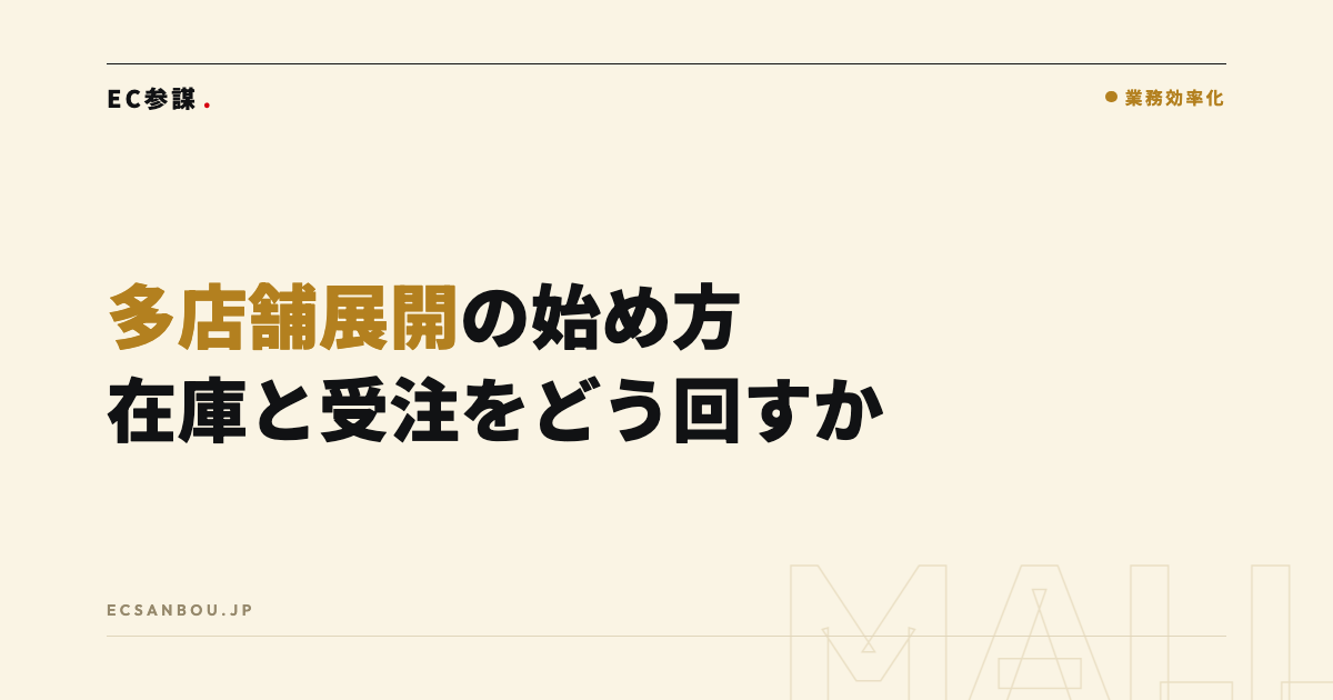 多店舗展開の始め方|楽天×Amazon×自社ECの在庫・受注管理