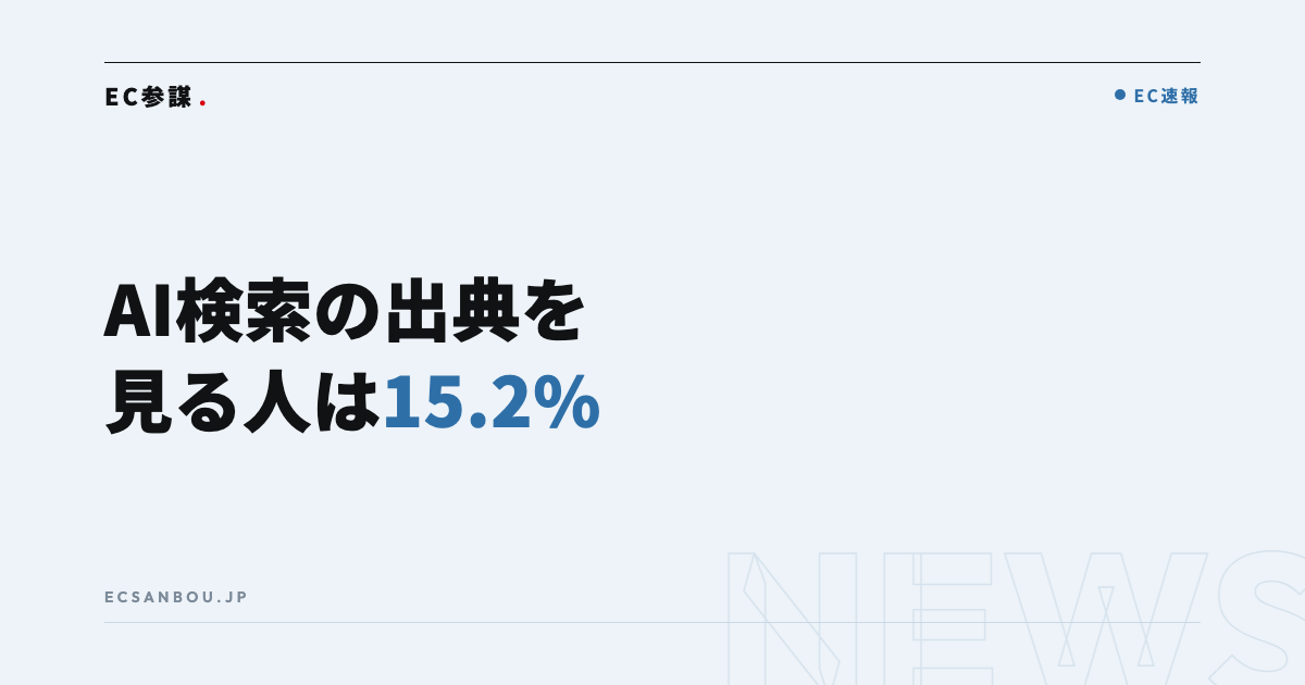 AI検索の出典を毎回確認する人は15.2%｜EC運営者にとっての意味と今やるべきこと