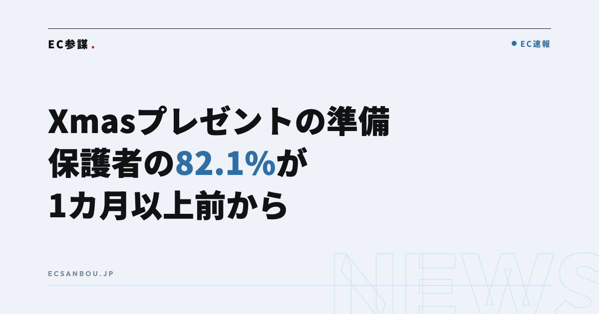 クリスマスプレゼントの準備、保護者の82.1%が「1カ月以上前から」|楽天ブックス調査がEC運営者に示すこと